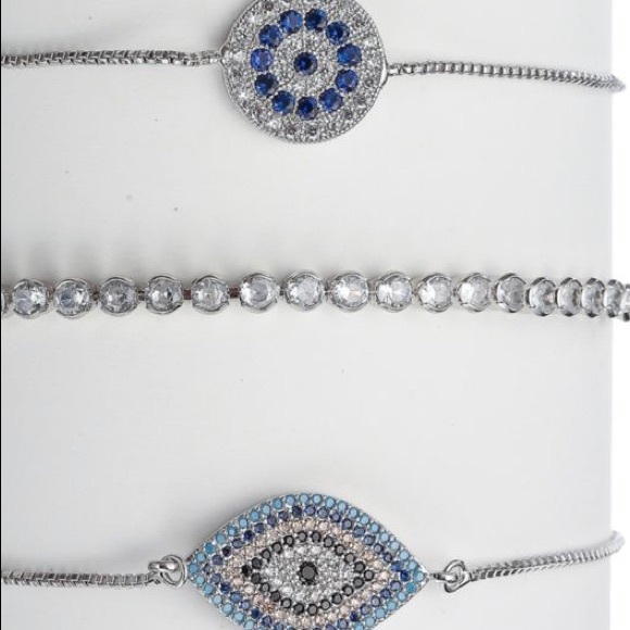 NIB Crystal Stack Evil Eye bracelets - Picture 4 of 4